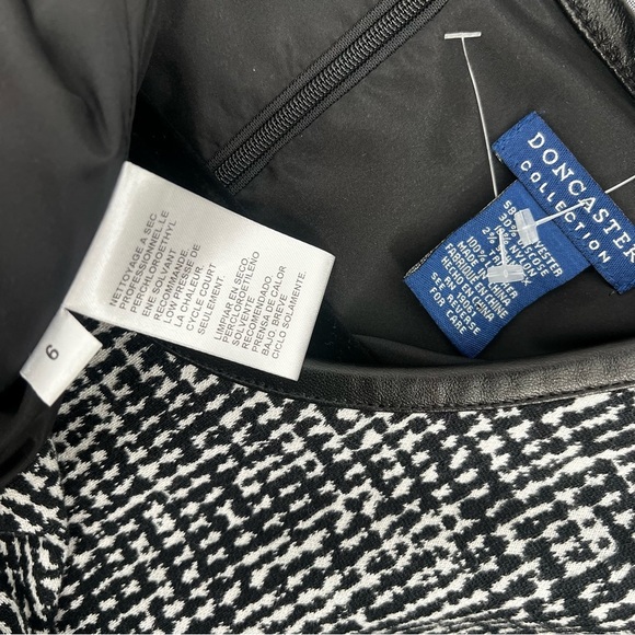 NWT Doncaster Tweed Asymmetrical Black Mini Dress Sheath Bodycon Size 6 Plaid - Picture 10 of 13